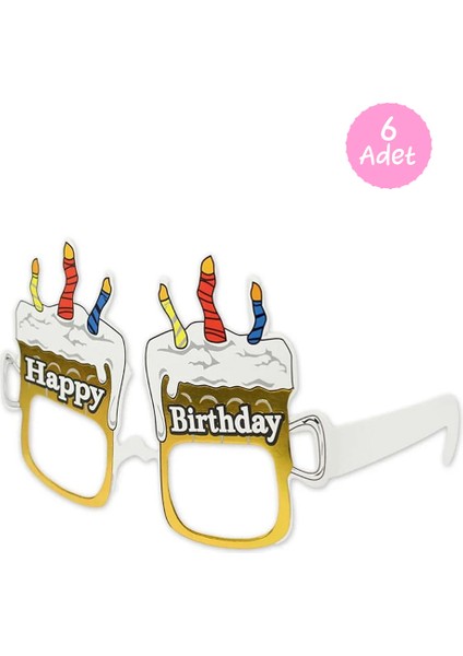 Altın Pasta Temalı 6'lı Parti Gözlüğü