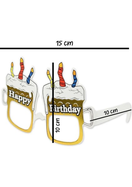Altın Pasta Temalı 6'lı Parti Gözlüğü