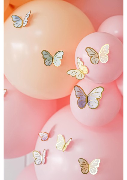 Çok Renkli 60'lı Kelebek Parti Süsü