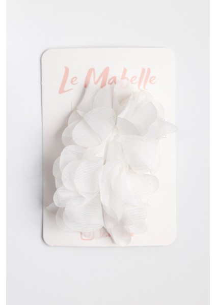 Beyaz 2'li Tül Çiçek Kız Çocuk Klips Toka Set fırsatları