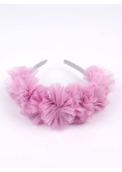 Lila Tül Detaylı Simli Kız Çocuk Taç modelleri