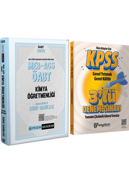 2026 Meb Ags Öabt Kimya Öğretmenliği Tamamı Çözümlü Soru BANKASI(200 SAYFA,1121 Soru)3 Deneme Hediye