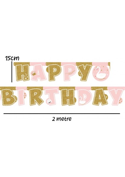 Pembe Kuğu Temalı 4'lü Parti Seti