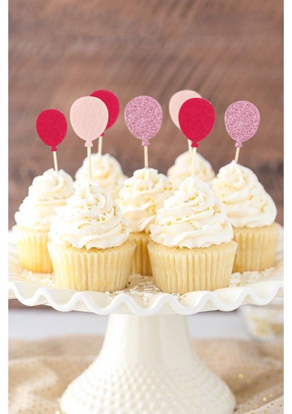 Pembe Happy Birthday Balon Pasta Süsü