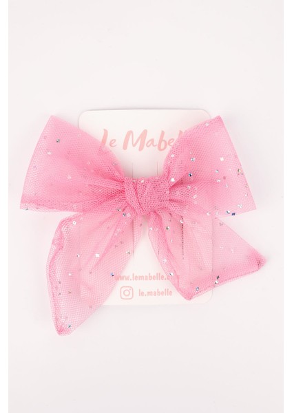 Pembe Simli Tül Fiyonk Kız Çocuk Klips Toka fırsatları