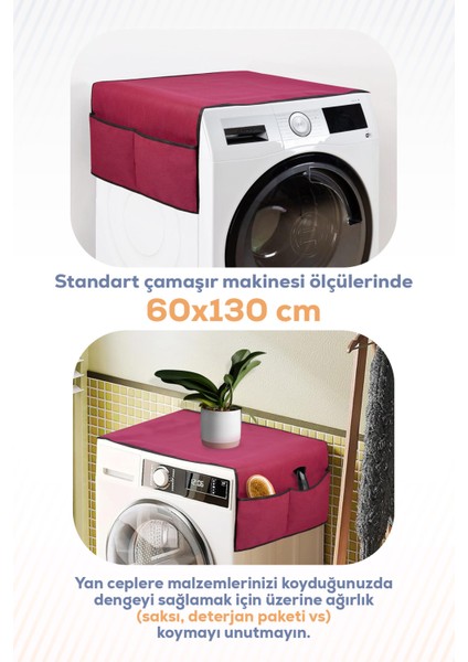 Çamaşır Makinesi Örtüsü 4 Cepli Banyo Düzenleyici Organizer Buzdolabı Örtüsü Depolama Hurç fırsatları