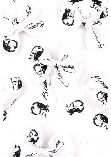 Beyaz Atatürk Baskılı Kız Çocuk Klips Toka