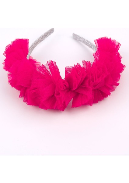 Fuşya Tül Detaylı Simli Kız Çocuk Taç modelleri