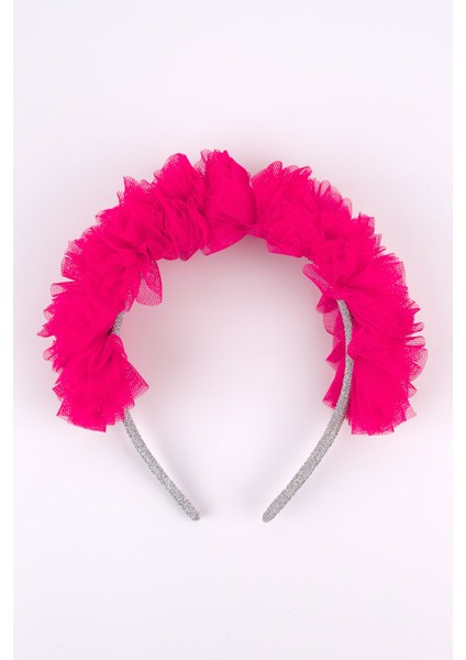 Fuşya Tül Detaylı Simli Kız Çocuk Taç fırsatları