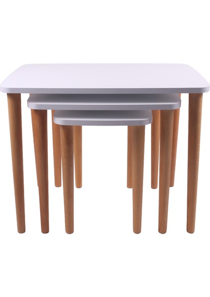 Yuvarlatılmış Kenarlı Zigon Sehpa, Beyaz fiyatları