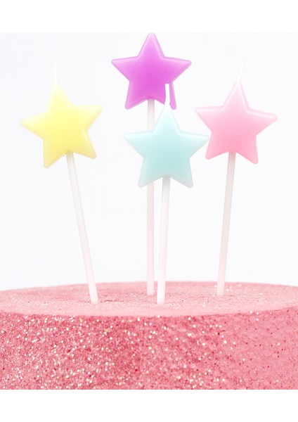 Çok Renkli 4'lü Yıldız Mum indirimleri