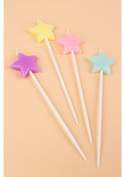 Çok Renkli 4'lü Yıldız Mum