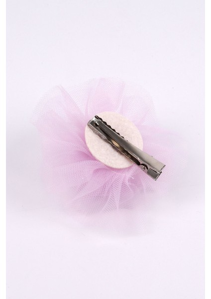 Lila Tül Çiçek Kız Çocuk Klips Toka