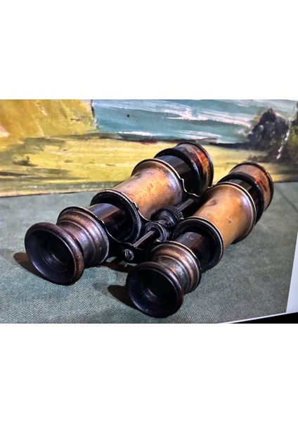 Antika Pirinç Dürbün Kapalı Halde 11 cm Boyunda