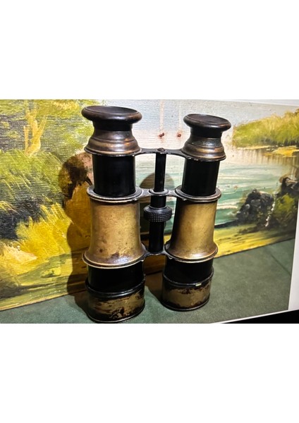 Antika Pirinç Dürbün Kapalı Halde 11 cm Boyunda