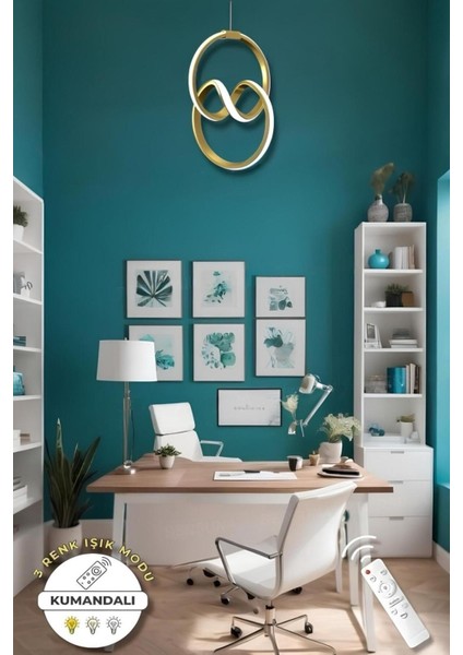 Eva Eskitme Kumandalı 3 Renk Modern Sarkıt LED Avize modelleri