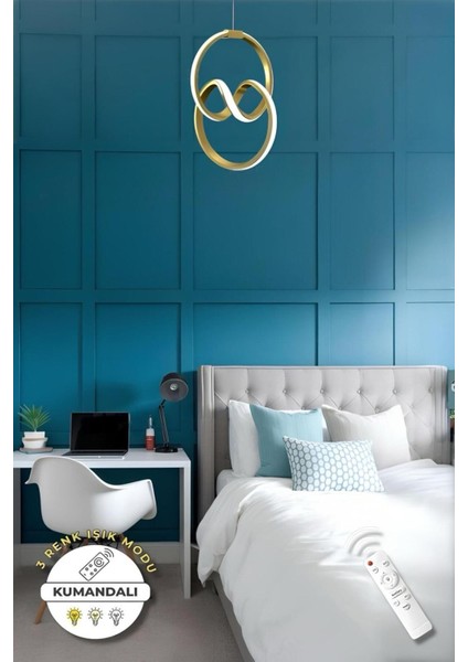 Eva Eskitme Kumandalı 3 Renk Modern Sarkıt LED Avize fırsatları