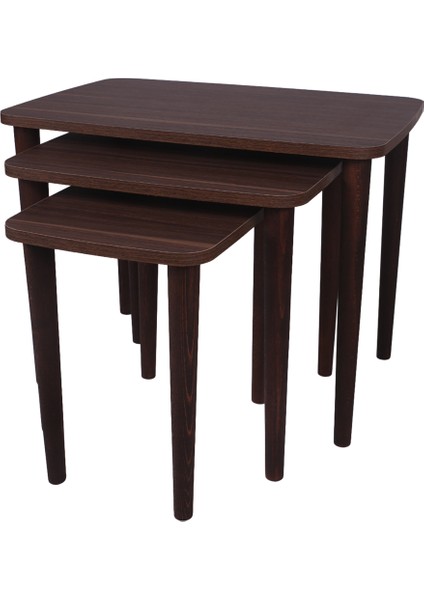 Yuvarlatılmış Kenarlı Zigon Sehpa, Ceviz