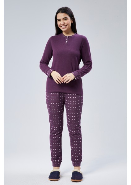 Mooncover Kadın Kışlık Pijama Takımı Mor