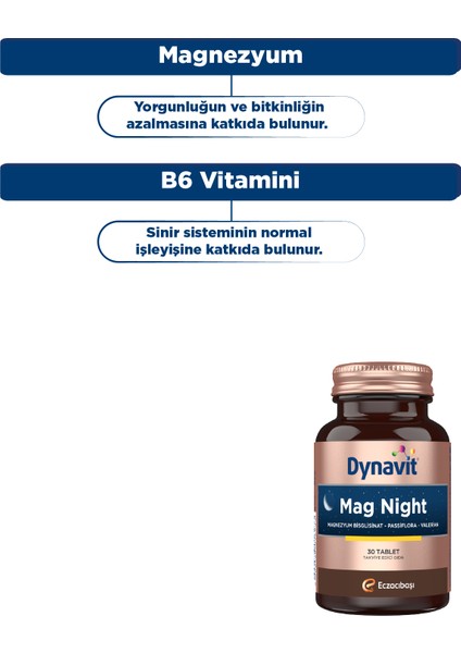 Mag Night (Akşam / Gece Magnezyum) & Collagen & Hyaluronic Acid Complex 30X2 Tab - Gece Bakım Paket indirimleri