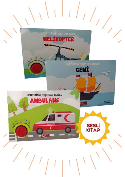 Sesli Kitap Taşıtlar 3lü Ambulans-Gemi-Helikopter