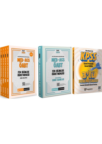 2026 Meb Ags Öabt Fen Bilimleri Öğretmenliği Konu Anlatımlı 4 Kitap-Tamamı Çözümlü Soru Bankası