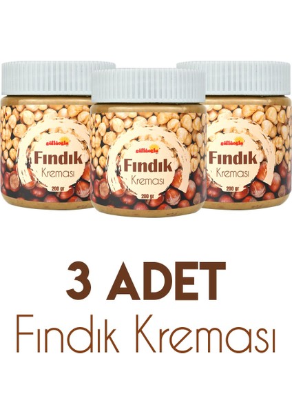 Fındık Kreması Katkısız %55 Fındık -200 gr x 3 Adet