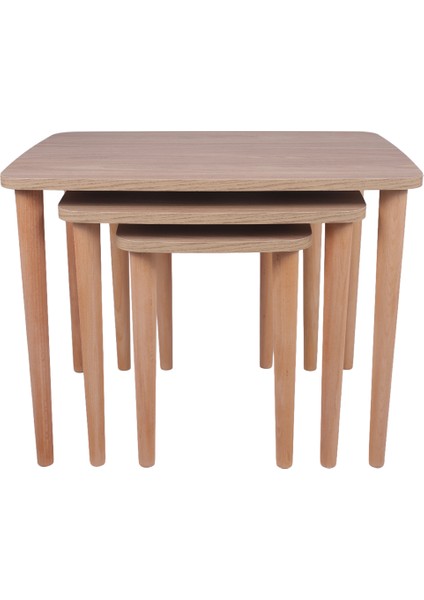 Yuvarlatılmış Kenarlı Zigon Sehpa, Meşe fiyatları