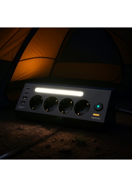 Akım Korumalı 4’lü Priz | 2 Usb-C + 2 Usb-A Çıkış | LED Işıklı Güç Ünitesi | 2 Metre Kablo – Hızlı Şarj ve Güvenli Kullanım modelleri