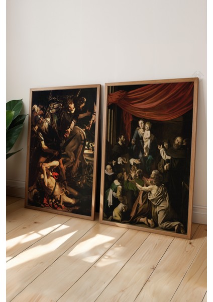 Barok 2'li Ahşap Çerçeveli Poster, Sanatsal Tablo Seti No:14