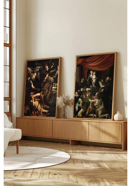 Barok 2'li Ahşap Çerçeveli Poster, Sanatsal Tablo Seti No:14 fiyatları