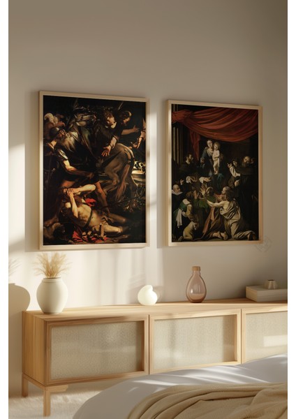 Barok 2'li Ahşap Çerçeveli Poster, Sanatsal Tablo Seti No:14 modelleri