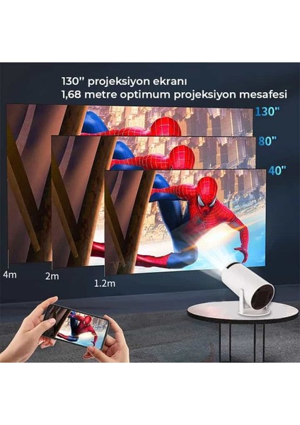 HY300 Pro Ultra HD Android & Ekran Yansıtmalı Projeksiyon Cihazı