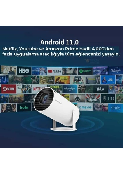 HY300 Pro Ultra HD Android & Ekran Yansıtmalı Projeksiyon Cihazı