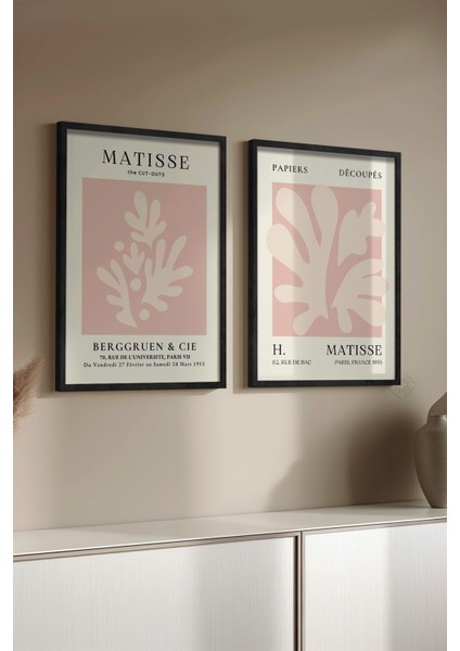 Pembe Matisse 2'li Siyah Çerçeveli Poster, Tablo Seti No:28 modelleri
