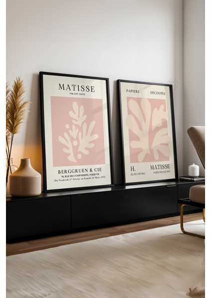 Pembe Matisse 2'li Siyah Çerçeveli Poster, Tablo Seti No:28 fırsatları