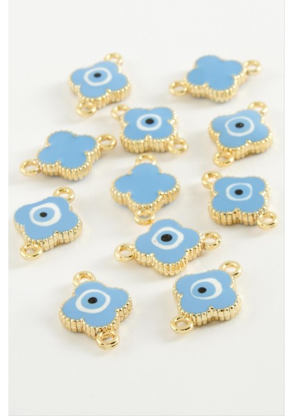 Wizard Çiçek Çift Kulplu Mineli Bileklik ve Kolye Ucu Aparatı 1 Adet-Açık Mavi fiyatları