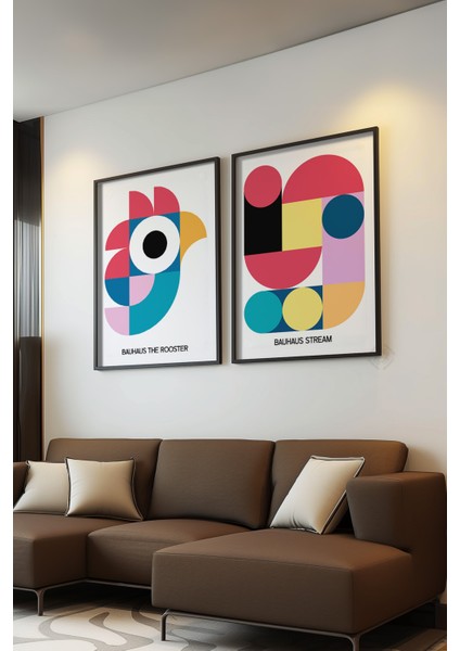 Bauhaus 2'li Siyah Çerçeveli Poster, Tablo Seti No:30