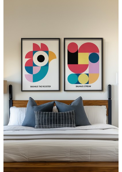 Bauhaus 2'li Siyah Çerçeveli Poster, Tablo Seti No:30 fiyatları