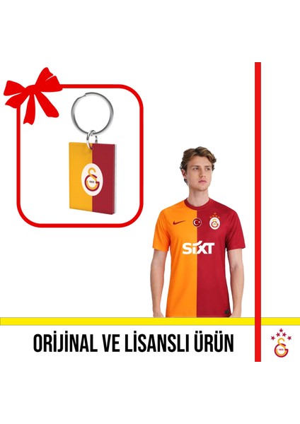 Lisanslı 2023/2024 Parçalı 5 Yıldızlı Iç Saha Forması ve Sarı Kırmızı Logolu Anahtarlık