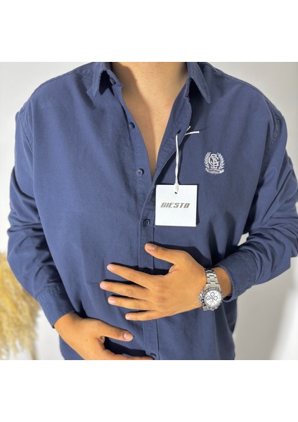 Heritega Nakışlı Oversize Gömlek