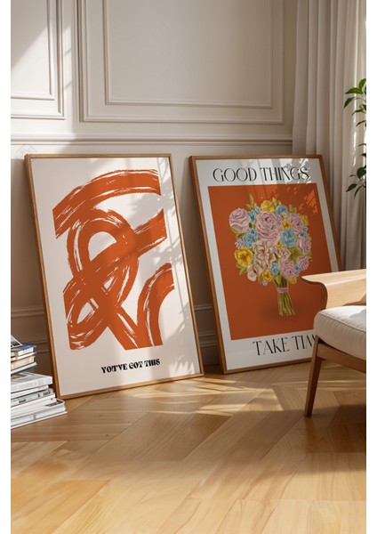 Dekoratif 2'li Ahşap Çerçeveli Poster, Duvar Tablosu No:2 fırsatları