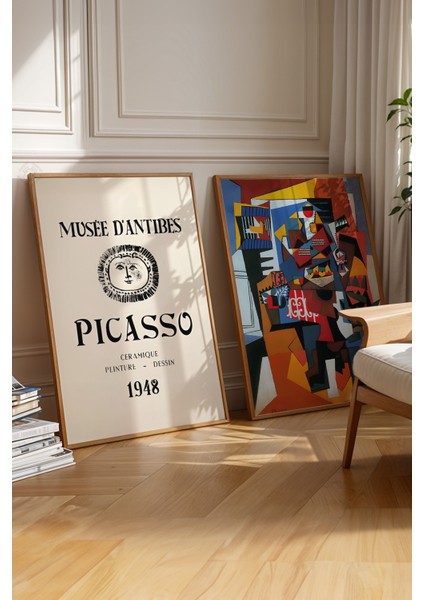 Picasso 2'li Ahşap Çerçeveli Poster, Sanatsal Tablo Seti No:11 fırsatları