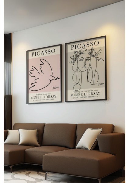 Picasso 2'li Siyah Çerçeveli Poster, Tablo Seti No:23