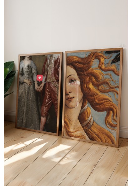 Alternatif Sanat 2'li Ahşap Çerçeveli Poster, Tablo Seti No:13