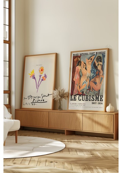Picasso 2'li Ahşap Çerçeveli Poster, Sanatsal Tablo Seti No:12 fiyatları