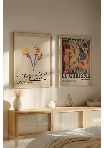 Picasso 2'li Ahşap Çerçeveli Poster, Sanatsal Tablo Seti No:12 modelleri