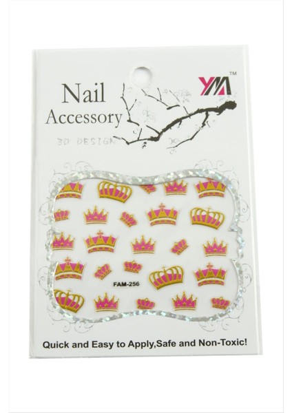 Wizard Taç Tırnak Aksesuarı Tattoo Sticker-Beyaz