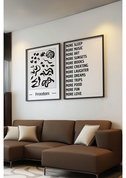 Iskandinav 2'li Siyah Çerçeveli Poster, Tablo Seti No:8