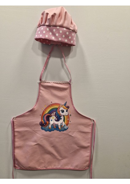 Kız Çocuk Aşçı Önlük Şapka Takımı